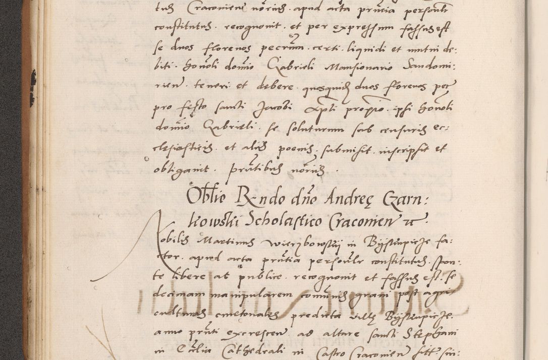 Zdjęcie nr 50 dla obiektu archiwalnego: Acta actorum causarum, sentenciarum tam diffinitivarum quam interlocutoriarum et obligacionum coram reverendo domino Petro Mischkowski custode Kielcensi, canonico vicarioque in spiritualibus generali Cracoviensi ad annum Domini millesimum quingentesimum octavum, cuius indicio est sexta, pontificatus sanctissimi in Christo patris et domini nostri domini Pauli divina providencia pape tercii feliciter moderni, anno coronacionis quarto decimo continuantur