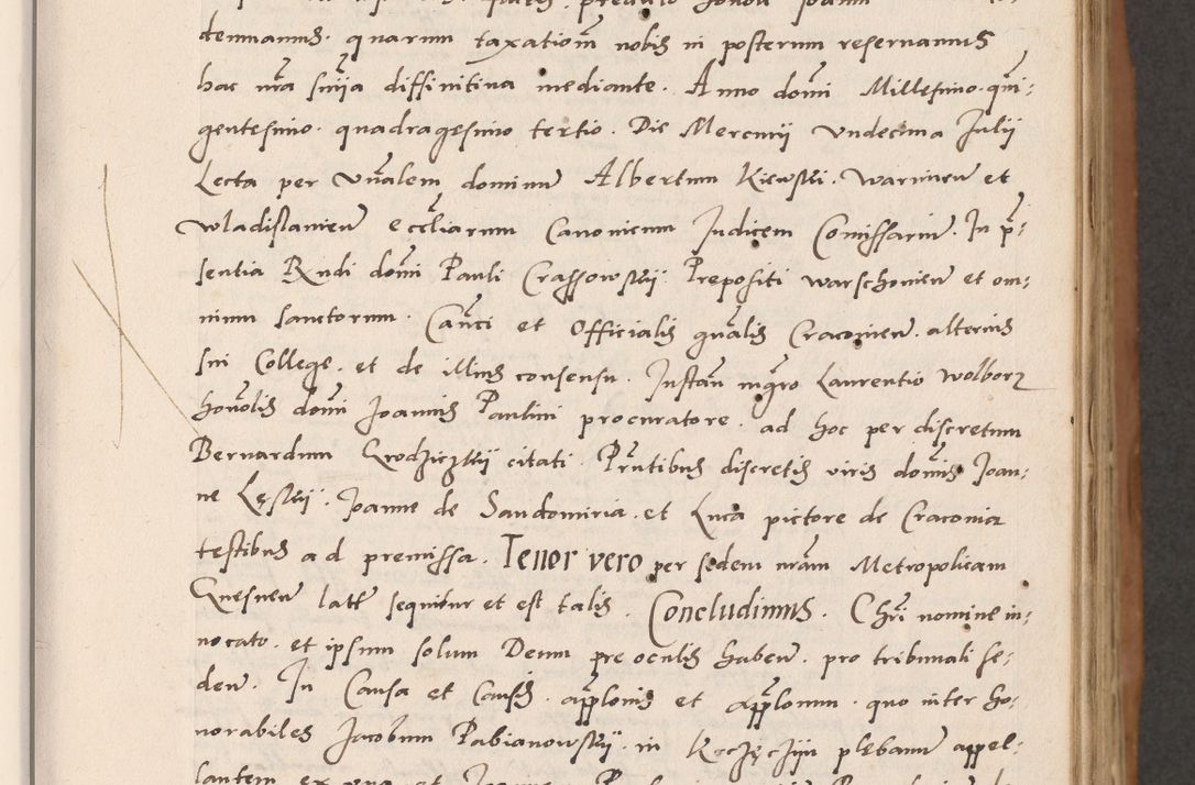 Zdjęcie nr 45 dla obiektu archiwalnego: Acta actorum causarum, sentenciarum tam diffinitivarum quam interlocutoriarum et obligacionum coram reverendo domino Petro Mischkowski custode Kielcensi, canonico vicarioque in spiritualibus generali Cracoviensi ad annum Domini millesimum quingentesimum octavum, cuius indicio est sexta, pontificatus sanctissimi in Christo patris et domini nostri domini Pauli divina providencia pape tercii feliciter moderni, anno coronacionis quarto decimo continuantur