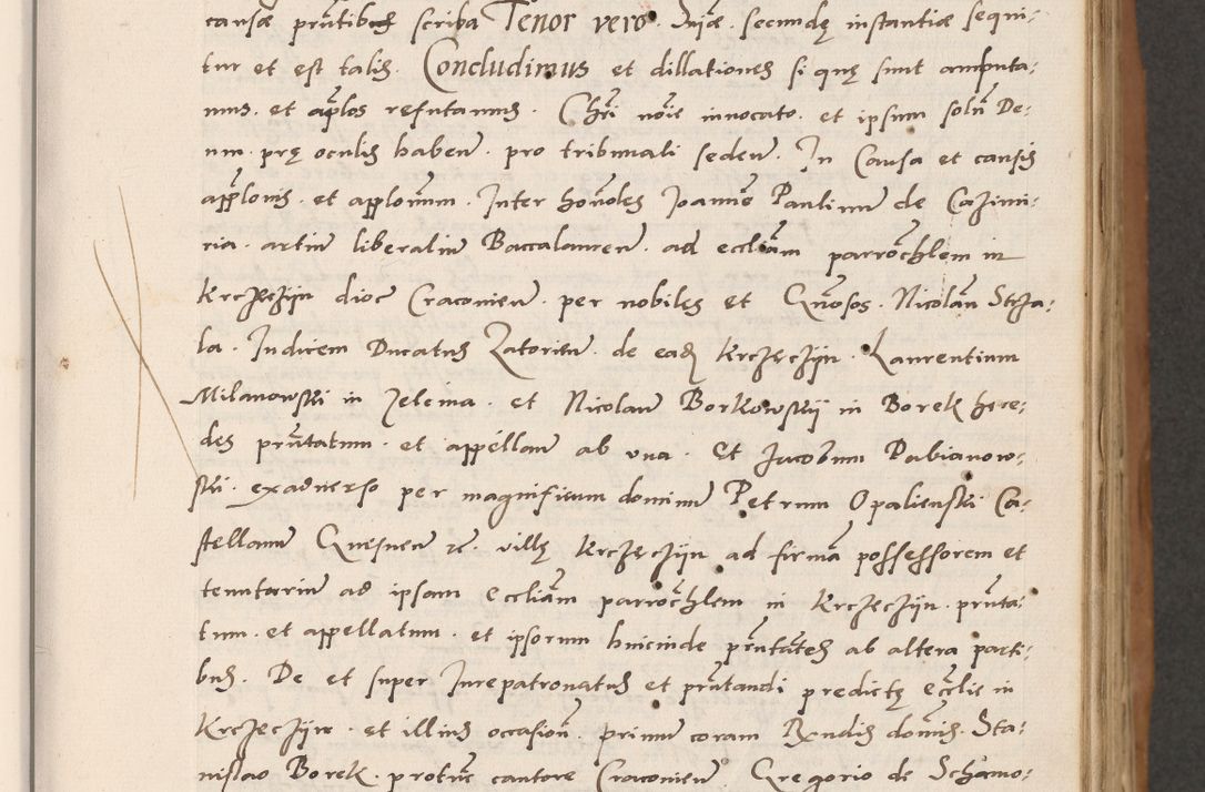 Zdjęcie nr 43 dla obiektu archiwalnego: Acta actorum causarum, sentenciarum tam diffinitivarum quam interlocutoriarum et obligacionum coram reverendo domino Petro Mischkowski custode Kielcensi, canonico vicarioque in spiritualibus generali Cracoviensi ad annum Domini millesimum quingentesimum octavum, cuius indicio est sexta, pontificatus sanctissimi in Christo patris et domini nostri domini Pauli divina providencia pape tercii feliciter moderni, anno coronacionis quarto decimo continuantur