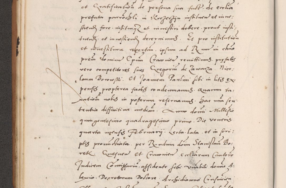 Zdjęcie nr 42 dla obiektu archiwalnego: Acta actorum causarum, sentenciarum tam diffinitivarum quam interlocutoriarum et obligacionum coram reverendo domino Petro Mischkowski custode Kielcensi, canonico vicarioque in spiritualibus generali Cracoviensi ad annum Domini millesimum quingentesimum octavum, cuius indicio est sexta, pontificatus sanctissimi in Christo patris et domini nostri domini Pauli divina providencia pape tercii feliciter moderni, anno coronacionis quarto decimo continuantur