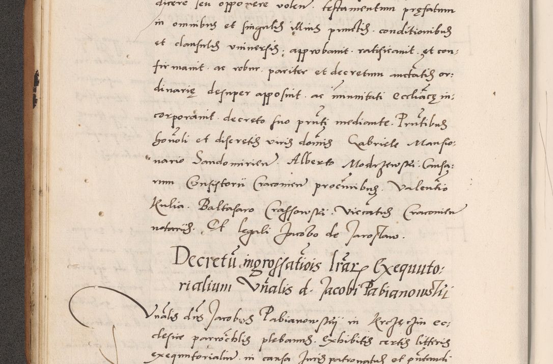 Zdjęcie nr 38 dla obiektu archiwalnego: Acta actorum causarum, sentenciarum tam diffinitivarum quam interlocutoriarum et obligacionum coram reverendo domino Petro Mischkowski custode Kielcensi, canonico vicarioque in spiritualibus generali Cracoviensi ad annum Domini millesimum quingentesimum octavum, cuius indicio est sexta, pontificatus sanctissimi in Christo patris et domini nostri domini Pauli divina providencia pape tercii feliciter moderni, anno coronacionis quarto decimo continuantur