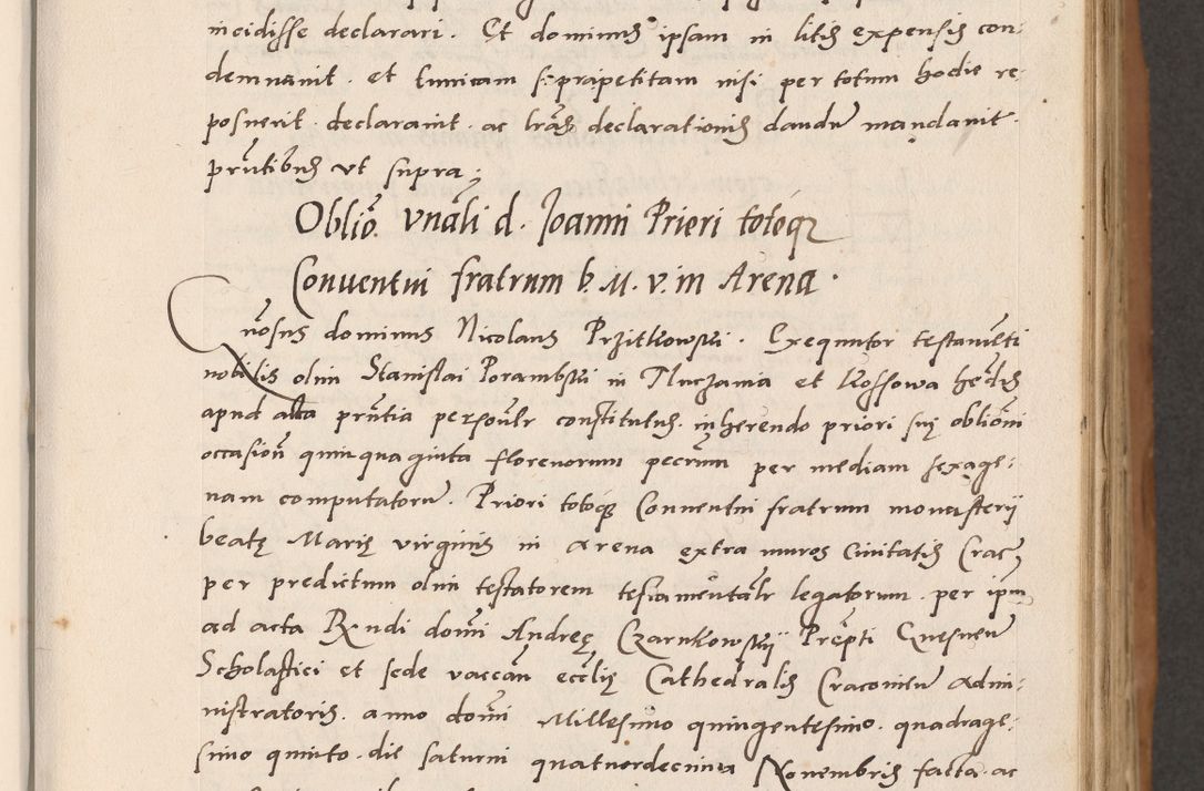 Zdjęcie nr 33 dla obiektu archiwalnego: Acta actorum causarum, sentenciarum tam diffinitivarum quam interlocutoriarum et obligacionum coram reverendo domino Petro Mischkowski custode Kielcensi, canonico vicarioque in spiritualibus generali Cracoviensi ad annum Domini millesimum quingentesimum octavum, cuius indicio est sexta, pontificatus sanctissimi in Christo patris et domini nostri domini Pauli divina providencia pape tercii feliciter moderni, anno coronacionis quarto decimo continuantur