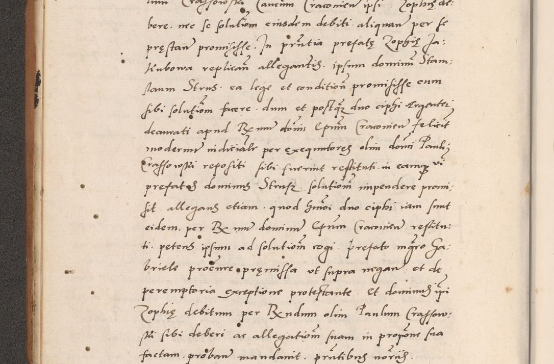 Zdjęcie nr 32 dla obiektu archiwalnego: Acta actorum causarum, sentenciarum tam diffinitivarum quam interlocutoriarum et obligacionum coram reverendo domino Petro Mischkowski custode Kielcensi, canonico vicarioque in spiritualibus generali Cracoviensi ad annum Domini millesimum quingentesimum octavum, cuius indicio est sexta, pontificatus sanctissimi in Christo patris et domini nostri domini Pauli divina providencia pape tercii feliciter moderni, anno coronacionis quarto decimo continuantur