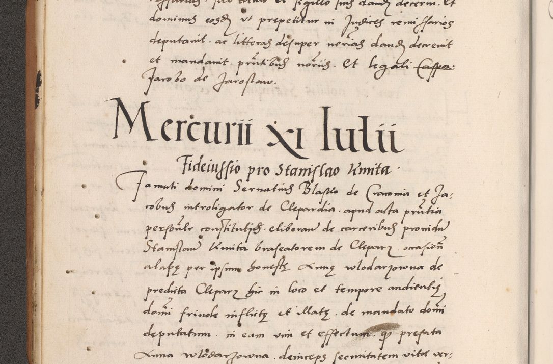 Zdjęcie nr 28 dla obiektu archiwalnego: Acta actorum causarum, sentenciarum tam diffinitivarum quam interlocutoriarum et obligacionum coram reverendo domino Petro Mischkowski custode Kielcensi, canonico vicarioque in spiritualibus generali Cracoviensi ad annum Domini millesimum quingentesimum octavum, cuius indicio est sexta, pontificatus sanctissimi in Christo patris et domini nostri domini Pauli divina providencia pape tercii feliciter moderni, anno coronacionis quarto decimo continuantur