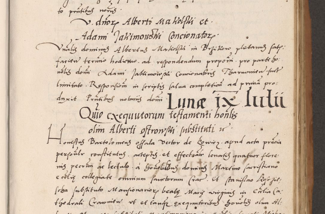 Zdjęcie nr 21 dla obiektu archiwalnego: Acta actorum causarum, sentenciarum tam diffinitivarum quam interlocutoriarum et obligacionum coram reverendo domino Petro Mischkowski custode Kielcensi, canonico vicarioque in spiritualibus generali Cracoviensi ad annum Domini millesimum quingentesimum octavum, cuius indicio est sexta, pontificatus sanctissimi in Christo patris et domini nostri domini Pauli divina providencia pape tercii feliciter moderni, anno coronacionis quarto decimo continuantur
