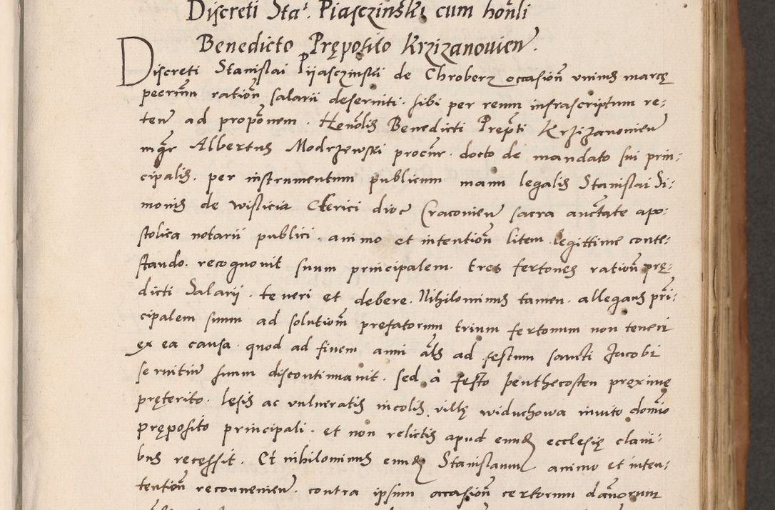 Zdjęcie nr 19 dla obiektu archiwalnego: Acta actorum causarum, sentenciarum tam diffinitivarum quam interlocutoriarum et obligacionum coram reverendo domino Petro Mischkowski custode Kielcensi, canonico vicarioque in spiritualibus generali Cracoviensi ad annum Domini millesimum quingentesimum octavum, cuius indicio est sexta, pontificatus sanctissimi in Christo patris et domini nostri domini Pauli divina providencia pape tercii feliciter moderni, anno coronacionis quarto decimo continuantur