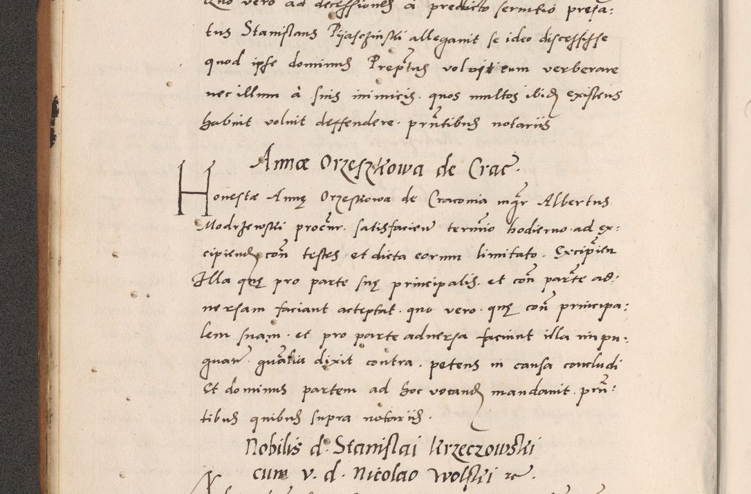 Zdjęcie nr 20 dla obiektu archiwalnego: Acta actorum causarum, sentenciarum tam diffinitivarum quam interlocutoriarum et obligacionum coram reverendo domino Petro Mischkowski custode Kielcensi, canonico vicarioque in spiritualibus generali Cracoviensi ad annum Domini millesimum quingentesimum octavum, cuius indicio est sexta, pontificatus sanctissimi in Christo patris et domini nostri domini Pauli divina providencia pape tercii feliciter moderni, anno coronacionis quarto decimo continuantur