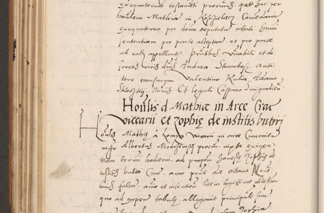 Zdjęcie nr 208 dla obiektu archiwalnego: Acta actorum causarum, sentenciarum tam diffinitivarum quam interlocutoriarum et obligacionum coram reverendo domino Petro Mischkowski custode Kielcensi, canonico vicarioque in spiritualibus generali Cracoviensi ad annum Domini millesimum quingentesimum octavum, cuius indicio est sexta, pontificatus sanctissimi in Christo patris et domini nostri domini Pauli divina providencia pape tercii feliciter moderni, anno coronacionis quarto decimo continuantur