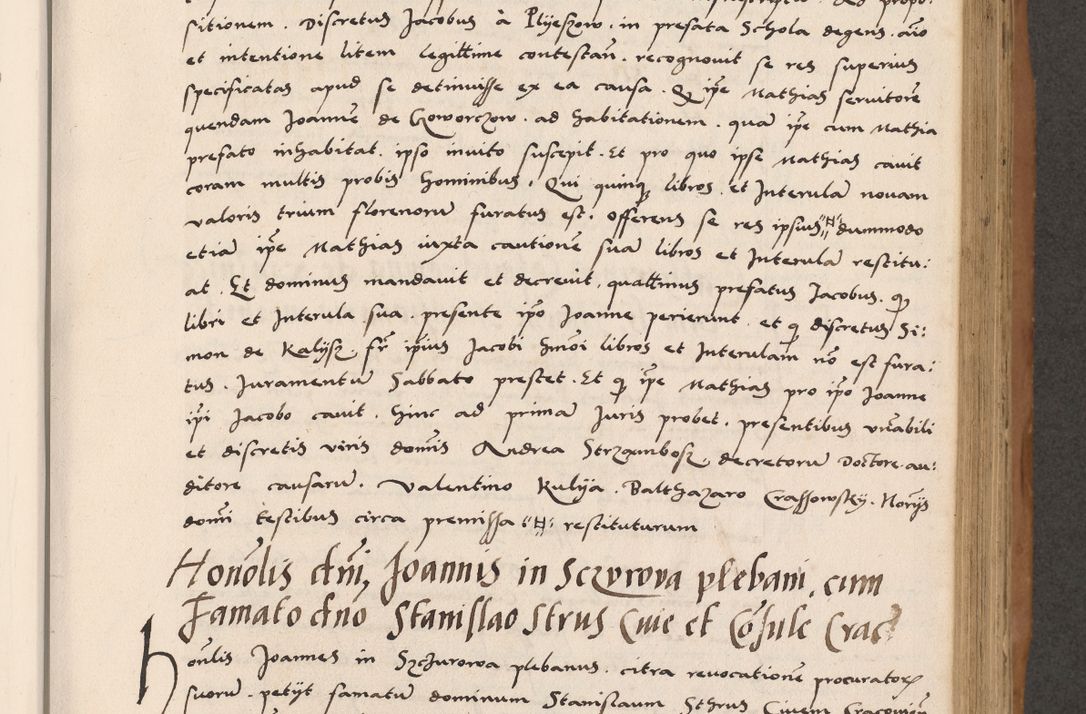 Zdjęcie nr 397 dla obiektu archiwalnego: Acta actorum causarum, sentenciarum tam diffinitivarum quam interlocutoriarum et obligacionum coram reverendo domino Petro Mischkowski custode Kielcensi, canonico vicarioque in spiritualibus generali Cracoviensi ad annum Domini millesimum quingentesimum octavum, cuius indicio est sexta, pontificatus sanctissimi in Christo patris et domini nostri domini Pauli divina providencia pape tercii feliciter moderni, anno coronacionis quarto decimo continuantur
