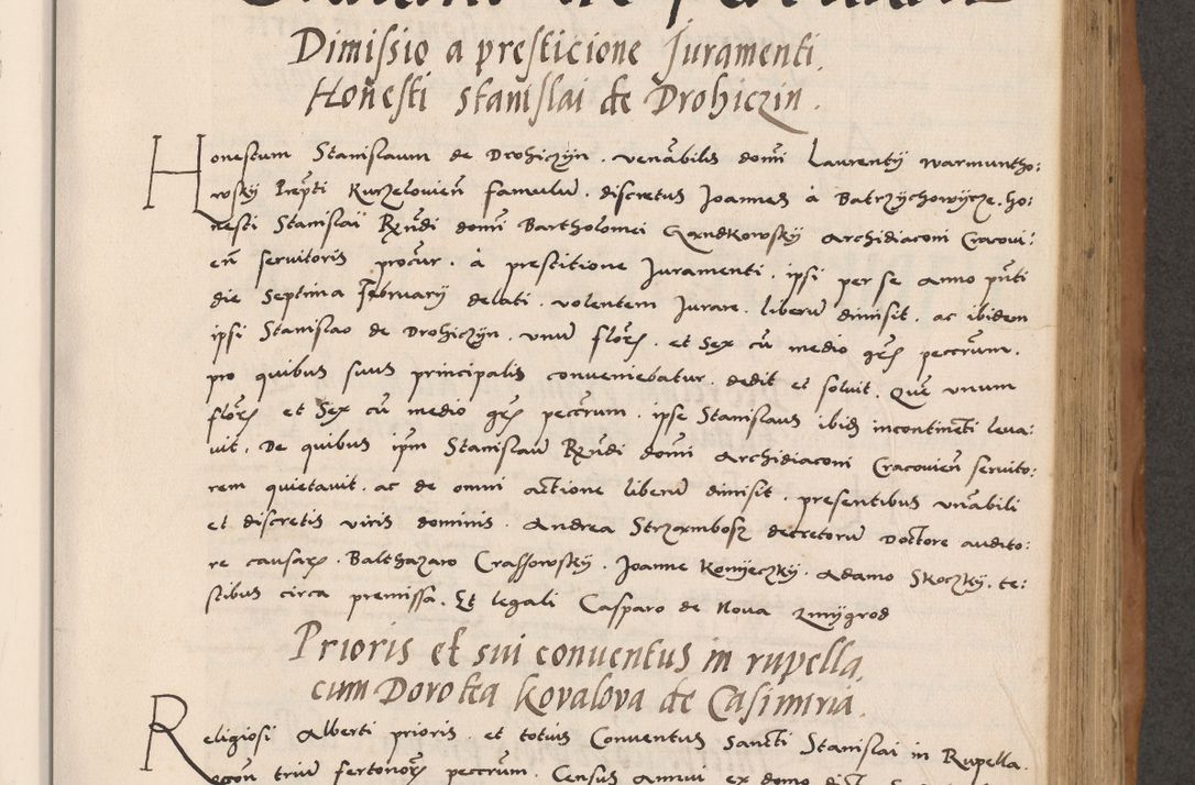 Zdjęcie nr 389 dla obiektu archiwalnego: Acta actorum causarum, sentenciarum tam diffinitivarum quam interlocutoriarum et obligacionum coram reverendo domino Petro Mischkowski custode Kielcensi, canonico vicarioque in spiritualibus generali Cracoviensi ad annum Domini millesimum quingentesimum octavum, cuius indicio est sexta, pontificatus sanctissimi in Christo patris et domini nostri domini Pauli divina providencia pape tercii feliciter moderni, anno coronacionis quarto decimo continuantur