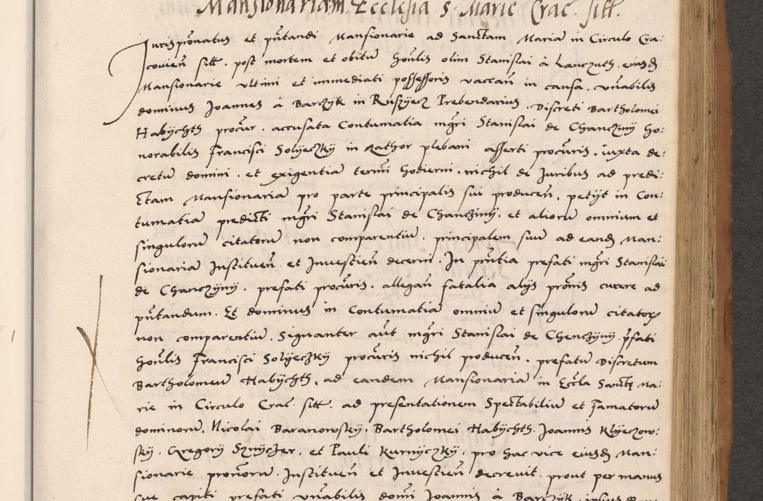 Zdjęcie nr 385 dla obiektu archiwalnego: Acta actorum causarum, sentenciarum tam diffinitivarum quam interlocutoriarum et obligacionum coram reverendo domino Petro Mischkowski custode Kielcensi, canonico vicarioque in spiritualibus generali Cracoviensi ad annum Domini millesimum quingentesimum octavum, cuius indicio est sexta, pontificatus sanctissimi in Christo patris et domini nostri domini Pauli divina providencia pape tercii feliciter moderni, anno coronacionis quarto decimo continuantur