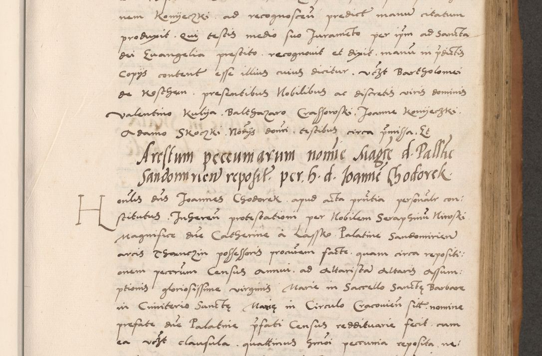 Zdjęcie nr 373 dla obiektu archiwalnego: Acta actorum causarum, sentenciarum tam diffinitivarum quam interlocutoriarum et obligacionum coram reverendo domino Petro Mischkowski custode Kielcensi, canonico vicarioque in spiritualibus generali Cracoviensi ad annum Domini millesimum quingentesimum octavum, cuius indicio est sexta, pontificatus sanctissimi in Christo patris et domini nostri domini Pauli divina providencia pape tercii feliciter moderni, anno coronacionis quarto decimo continuantur