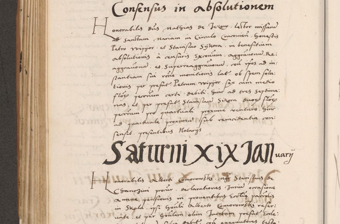 Zdjęcie nr 338 dla obiektu archiwalnego: Acta actorum causarum, sentenciarum tam diffinitivarum quam interlocutoriarum et obligacionum coram reverendo domino Petro Mischkowski custode Kielcensi, canonico vicarioque in spiritualibus generali Cracoviensi ad annum Domini millesimum quingentesimum octavum, cuius indicio est sexta, pontificatus sanctissimi in Christo patris et domini nostri domini Pauli divina providencia pape tercii feliciter moderni, anno coronacionis quarto decimo continuantur