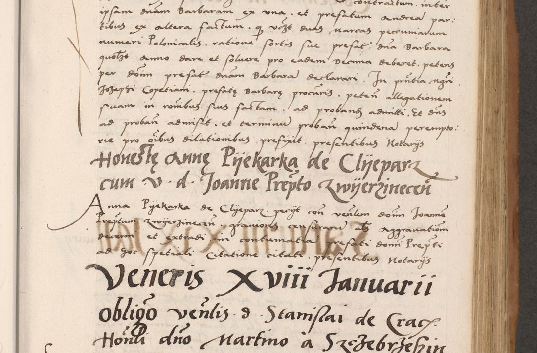Zdjęcie nr 337 dla obiektu archiwalnego: Acta actorum causarum, sentenciarum tam diffinitivarum quam interlocutoriarum et obligacionum coram reverendo domino Petro Mischkowski custode Kielcensi, canonico vicarioque in spiritualibus generali Cracoviensi ad annum Domini millesimum quingentesimum octavum, cuius indicio est sexta, pontificatus sanctissimi in Christo patris et domini nostri domini Pauli divina providencia pape tercii feliciter moderni, anno coronacionis quarto decimo continuantur