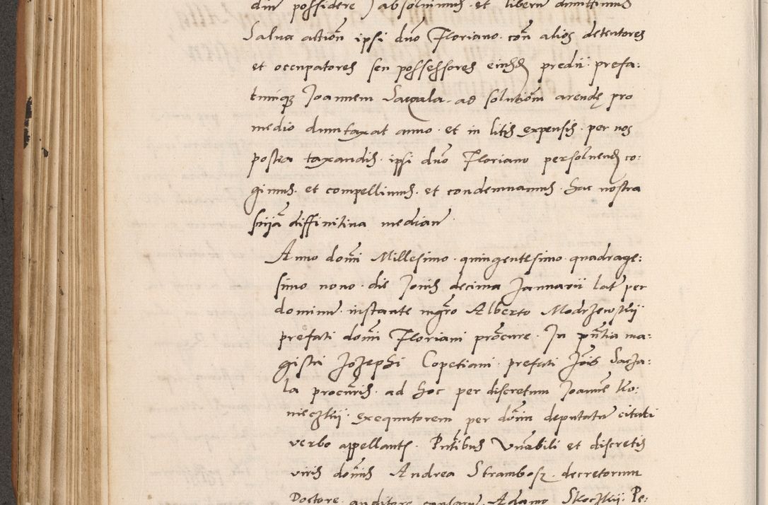 Zdjęcie nr 320 dla obiektu archiwalnego: Acta actorum causarum, sentenciarum tam diffinitivarum quam interlocutoriarum et obligacionum coram reverendo domino Petro Mischkowski custode Kielcensi, canonico vicarioque in spiritualibus generali Cracoviensi ad annum Domini millesimum quingentesimum octavum, cuius indicio est sexta, pontificatus sanctissimi in Christo patris et domini nostri domini Pauli divina providencia pape tercii feliciter moderni, anno coronacionis quarto decimo continuantur