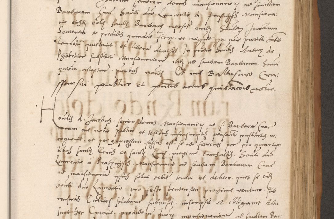 Zdjęcie nr 307 dla obiektu archiwalnego: Acta actorum causarum, sentenciarum tam diffinitivarum quam interlocutoriarum et obligacionum coram reverendo domino Petro Mischkowski custode Kielcensi, canonico vicarioque in spiritualibus generali Cracoviensi ad annum Domini millesimum quingentesimum octavum, cuius indicio est sexta, pontificatus sanctissimi in Christo patris et domini nostri domini Pauli divina providencia pape tercii feliciter moderni, anno coronacionis quarto decimo continuantur