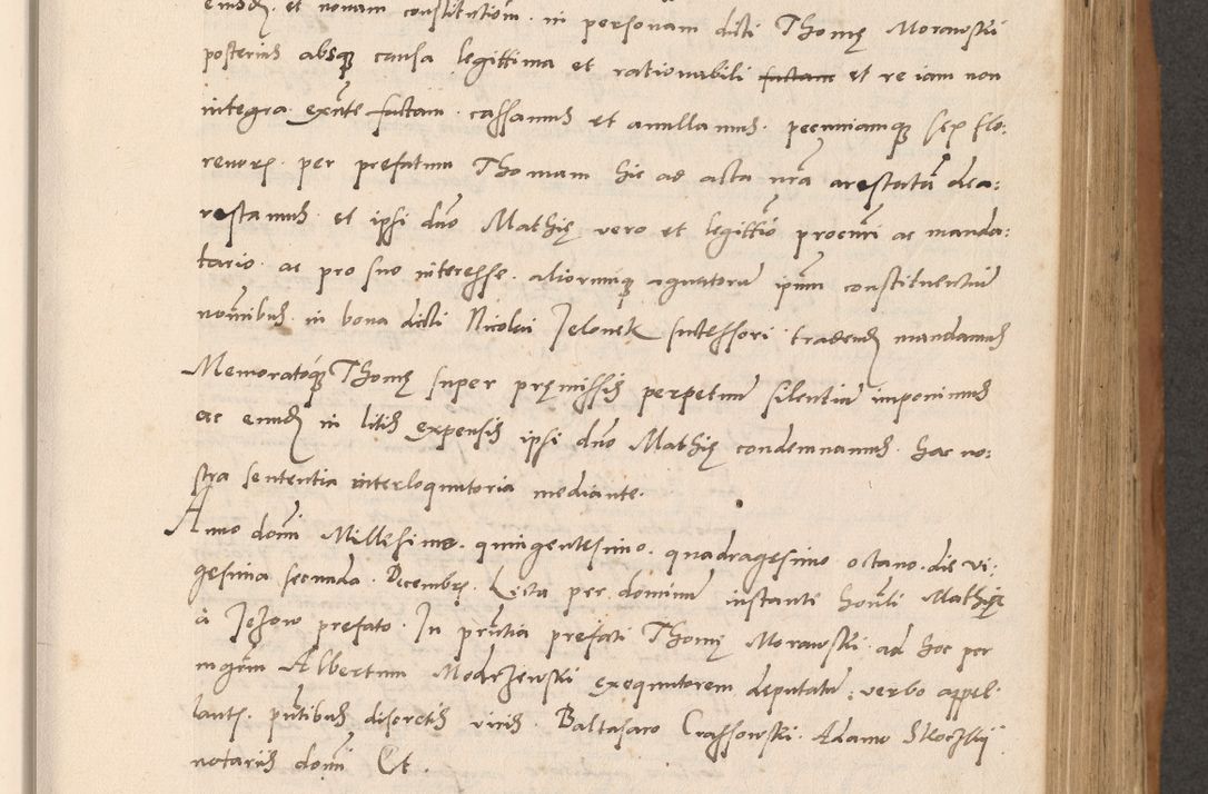 Zdjęcie nr 299 dla obiektu archiwalnego: Acta actorum causarum, sentenciarum tam diffinitivarum quam interlocutoriarum et obligacionum coram reverendo domino Petro Mischkowski custode Kielcensi, canonico vicarioque in spiritualibus generali Cracoviensi ad annum Domini millesimum quingentesimum octavum, cuius indicio est sexta, pontificatus sanctissimi in Christo patris et domini nostri domini Pauli divina providencia pape tercii feliciter moderni, anno coronacionis quarto decimo continuantur