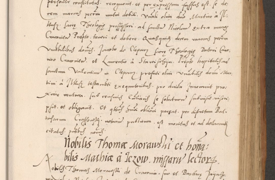 Zdjęcie nr 287 dla obiektu archiwalnego: Acta actorum causarum, sentenciarum tam diffinitivarum quam interlocutoriarum et obligacionum coram reverendo domino Petro Mischkowski custode Kielcensi, canonico vicarioque in spiritualibus generali Cracoviensi ad annum Domini millesimum quingentesimum octavum, cuius indicio est sexta, pontificatus sanctissimi in Christo patris et domini nostri domini Pauli divina providencia pape tercii feliciter moderni, anno coronacionis quarto decimo continuantur