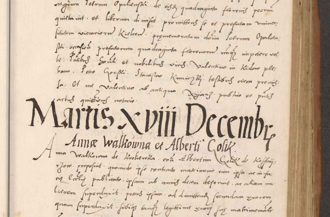 Zdjęcie nr 277 dla obiektu archiwalnego: Acta actorum causarum, sentenciarum tam diffinitivarum quam interlocutoriarum et obligacionum coram reverendo domino Petro Mischkowski custode Kielcensi, canonico vicarioque in spiritualibus generali Cracoviensi ad annum Domini millesimum quingentesimum octavum, cuius indicio est sexta, pontificatus sanctissimi in Christo patris et domini nostri domini Pauli divina providencia pape tercii feliciter moderni, anno coronacionis quarto decimo continuantur