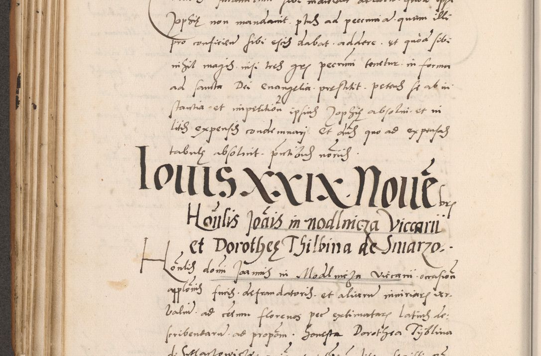 Zdjęcie nr 240 dla obiektu archiwalnego: Acta actorum causarum, sentenciarum tam diffinitivarum quam interlocutoriarum et obligacionum coram reverendo domino Petro Mischkowski custode Kielcensi, canonico vicarioque in spiritualibus generali Cracoviensi ad annum Domini millesimum quingentesimum octavum, cuius indicio est sexta, pontificatus sanctissimi in Christo patris et domini nostri domini Pauli divina providencia pape tercii feliciter moderni, anno coronacionis quarto decimo continuantur