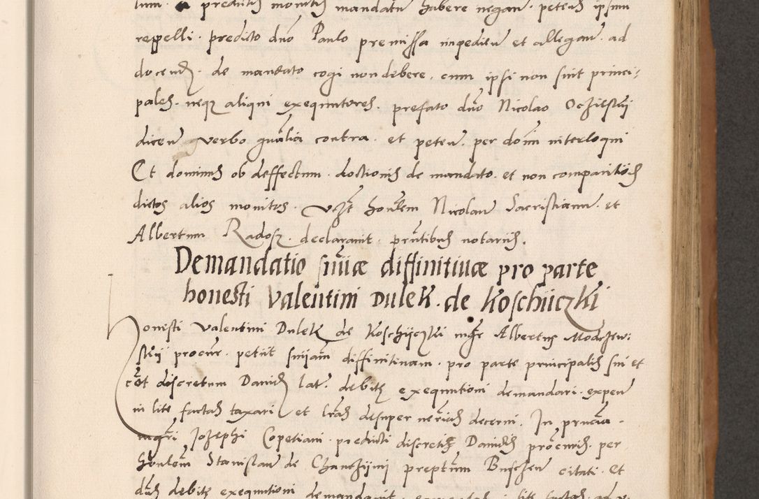 Zdjęcie nr 237 dla obiektu archiwalnego: Acta actorum causarum, sentenciarum tam diffinitivarum quam interlocutoriarum et obligacionum coram reverendo domino Petro Mischkowski custode Kielcensi, canonico vicarioque in spiritualibus generali Cracoviensi ad annum Domini millesimum quingentesimum octavum, cuius indicio est sexta, pontificatus sanctissimi in Christo patris et domini nostri domini Pauli divina providencia pape tercii feliciter moderni, anno coronacionis quarto decimo continuantur