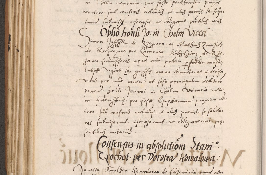 Zdjęcie nr 234 dla obiektu archiwalnego: Acta actorum causarum, sentenciarum tam diffinitivarum quam interlocutoriarum et obligacionum coram reverendo domino Petro Mischkowski custode Kielcensi, canonico vicarioque in spiritualibus generali Cracoviensi ad annum Domini millesimum quingentesimum octavum, cuius indicio est sexta, pontificatus sanctissimi in Christo patris et domini nostri domini Pauli divina providencia pape tercii feliciter moderni, anno coronacionis quarto decimo continuantur