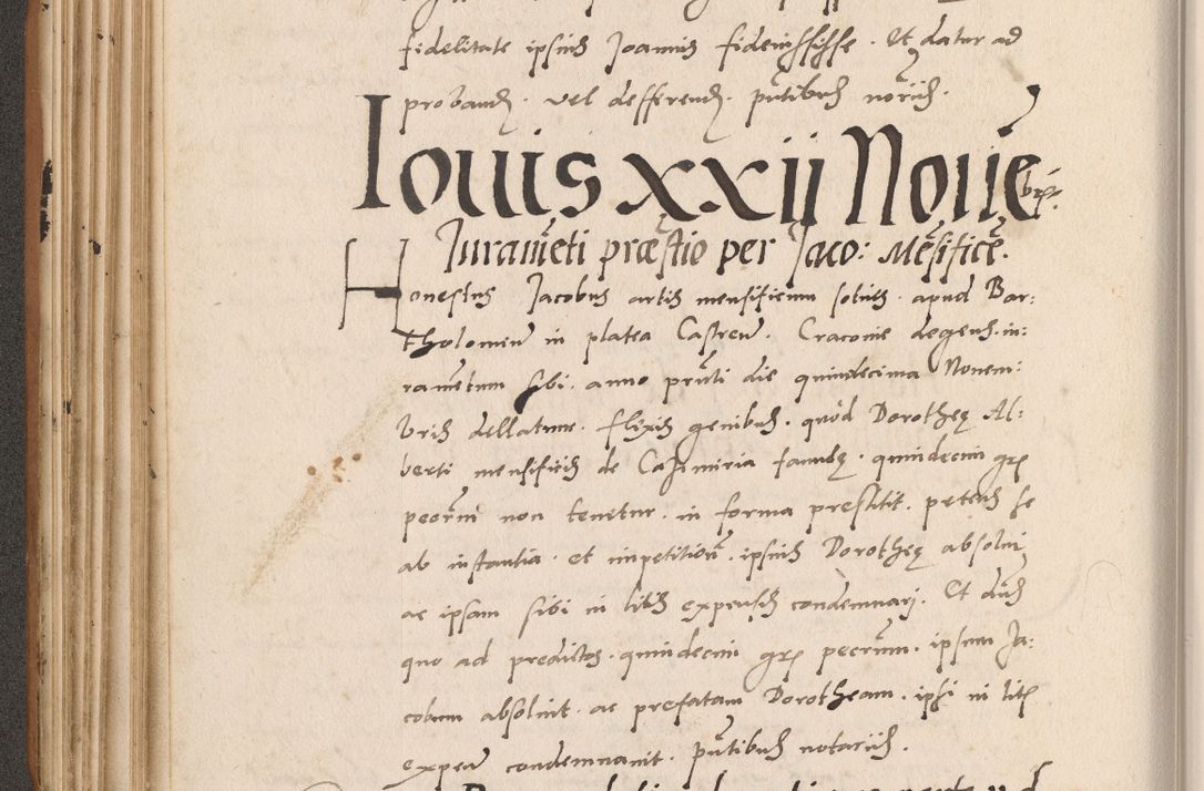 Zdjęcie nr 226 dla obiektu archiwalnego: Acta actorum causarum, sentenciarum tam diffinitivarum quam interlocutoriarum et obligacionum coram reverendo domino Petro Mischkowski custode Kielcensi, canonico vicarioque in spiritualibus generali Cracoviensi ad annum Domini millesimum quingentesimum octavum, cuius indicio est sexta, pontificatus sanctissimi in Christo patris et domini nostri domini Pauli divina providencia pape tercii feliciter moderni, anno coronacionis quarto decimo continuantur