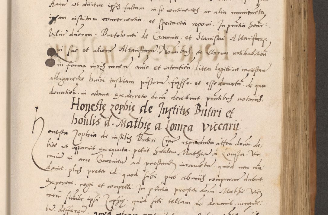 Zdjęcie nr 225 dla obiektu archiwalnego: Acta actorum causarum, sentenciarum tam diffinitivarum quam interlocutoriarum et obligacionum coram reverendo domino Petro Mischkowski custode Kielcensi, canonico vicarioque in spiritualibus generali Cracoviensi ad annum Domini millesimum quingentesimum octavum, cuius indicio est sexta, pontificatus sanctissimi in Christo patris et domini nostri domini Pauli divina providencia pape tercii feliciter moderni, anno coronacionis quarto decimo continuantur