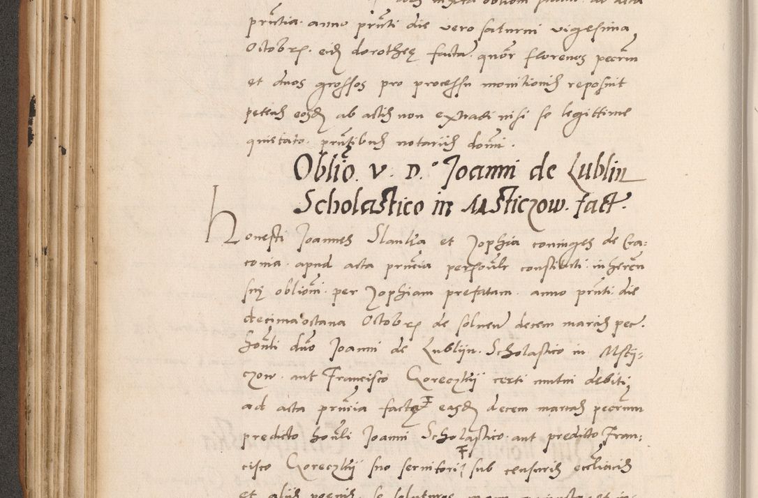 Zdjęcie nr 222 dla obiektu archiwalnego: Acta actorum causarum, sentenciarum tam diffinitivarum quam interlocutoriarum et obligacionum coram reverendo domino Petro Mischkowski custode Kielcensi, canonico vicarioque in spiritualibus generali Cracoviensi ad annum Domini millesimum quingentesimum octavum, cuius indicio est sexta, pontificatus sanctissimi in Christo patris et domini nostri domini Pauli divina providencia pape tercii feliciter moderni, anno coronacionis quarto decimo continuantur