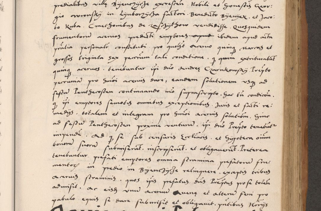 Zdjęcie nr 411 dla obiektu archiwalnego: Acta actorum causarum, sentenciarum tam diffinitivarum quam interlocutoriarum et obligacionum coram reverendo domino Petro Mischkowski custode Kielcensi, canonico vicarioque in spiritualibus generali Cracoviensi ad annum Domini millesimum quingentesimum octavum, cuius indicio est sexta, pontificatus sanctissimi in Christo patris et domini nostri domini Pauli divina providencia pape tercii feliciter moderni, anno coronacionis quarto decimo continuantur