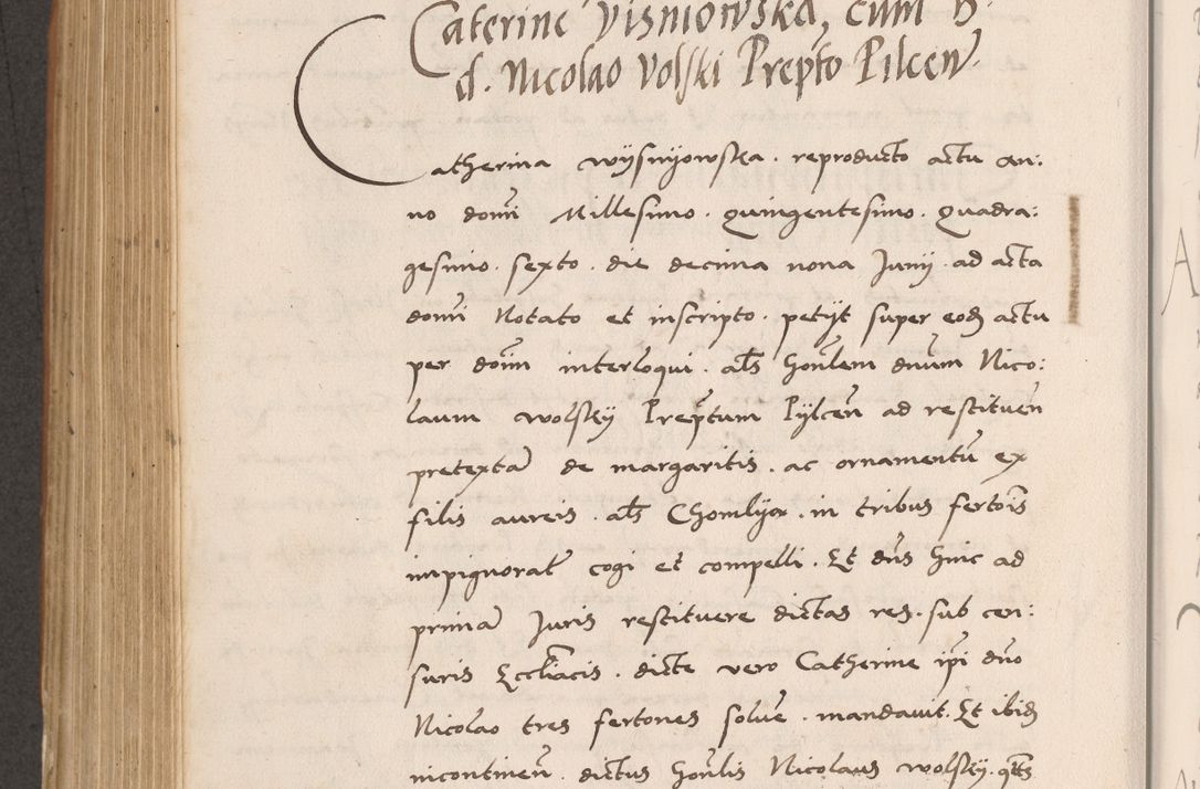 Zdjęcie nr 602 dla obiektu archiwalnego: Acta actorum causarum, sentenciarum tam diffinitivarum quam interlocutoriarum et obligacionum coram reverendo domino Petro Mischkowski custode Kielcensi, canonico vicarioque in spiritualibus generali Cracoviensi ad annum Domini millesimum quingentesimum octavum, cuius indicio est sexta, pontificatus sanctissimi in Christo patris et domini nostri domini Pauli divina providencia pape tercii feliciter moderni, anno coronacionis quarto decimo continuantur