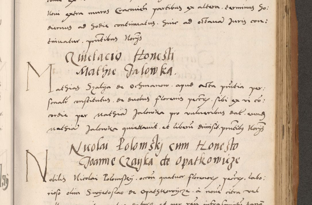 Zdjęcie nr 589 dla obiektu archiwalnego: Acta actorum causarum, sentenciarum tam diffinitivarum quam interlocutoriarum et obligacionum coram reverendo domino Petro Mischkowski custode Kielcensi, canonico vicarioque in spiritualibus generali Cracoviensi ad annum Domini millesimum quingentesimum octavum, cuius indicio est sexta, pontificatus sanctissimi in Christo patris et domini nostri domini Pauli divina providencia pape tercii feliciter moderni, anno coronacionis quarto decimo continuantur