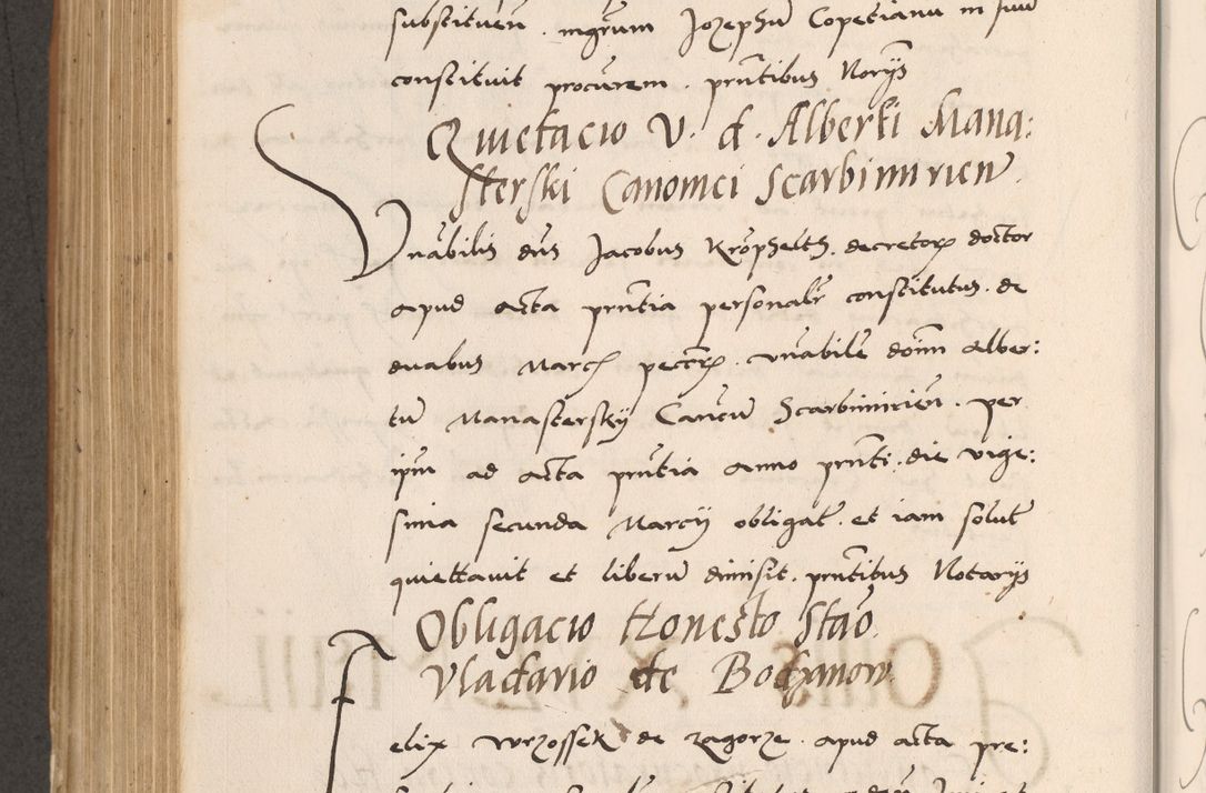 Zdjęcie nr 582 dla obiektu archiwalnego: Acta actorum causarum, sentenciarum tam diffinitivarum quam interlocutoriarum et obligacionum coram reverendo domino Petro Mischkowski custode Kielcensi, canonico vicarioque in spiritualibus generali Cracoviensi ad annum Domini millesimum quingentesimum octavum, cuius indicio est sexta, pontificatus sanctissimi in Christo patris et domini nostri domini Pauli divina providencia pape tercii feliciter moderni, anno coronacionis quarto decimo continuantur