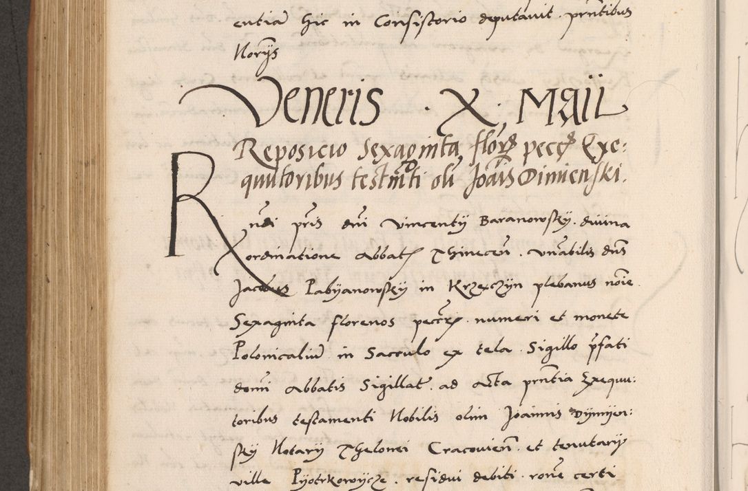 Zdjęcie nr 560 dla obiektu archiwalnego: Acta actorum causarum, sentenciarum tam diffinitivarum quam interlocutoriarum et obligacionum coram reverendo domino Petro Mischkowski custode Kielcensi, canonico vicarioque in spiritualibus generali Cracoviensi ad annum Domini millesimum quingentesimum octavum, cuius indicio est sexta, pontificatus sanctissimi in Christo patris et domini nostri domini Pauli divina providencia pape tercii feliciter moderni, anno coronacionis quarto decimo continuantur