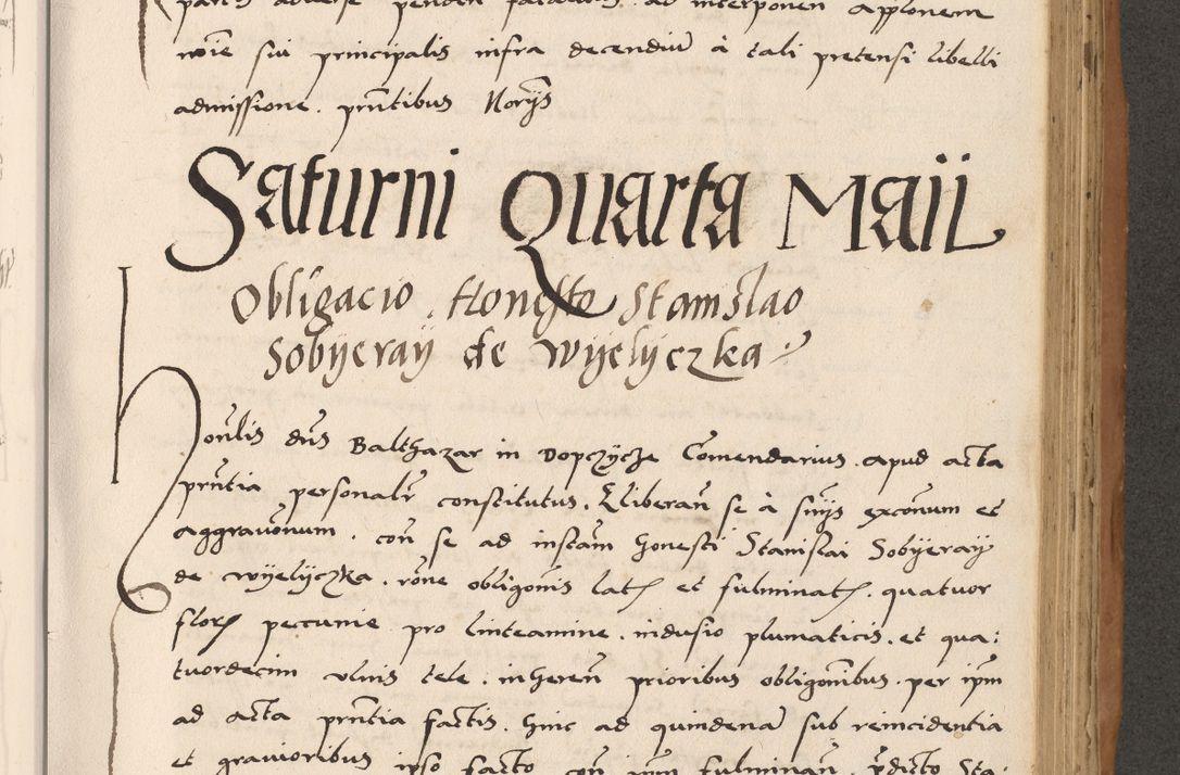 Zdjęcie nr 547 dla obiektu archiwalnego: Acta actorum causarum, sentenciarum tam diffinitivarum quam interlocutoriarum et obligacionum coram reverendo domino Petro Mischkowski custode Kielcensi, canonico vicarioque in spiritualibus generali Cracoviensi ad annum Domini millesimum quingentesimum octavum, cuius indicio est sexta, pontificatus sanctissimi in Christo patris et domini nostri domini Pauli divina providencia pape tercii feliciter moderni, anno coronacionis quarto decimo continuantur