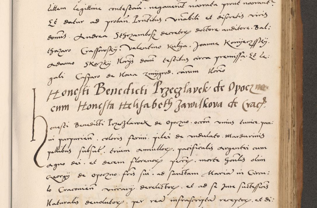 Zdjęcie nr 543 dla obiektu archiwalnego: Acta actorum causarum, sentenciarum tam diffinitivarum quam interlocutoriarum et obligacionum coram reverendo domino Petro Mischkowski custode Kielcensi, canonico vicarioque in spiritualibus generali Cracoviensi ad annum Domini millesimum quingentesimum octavum, cuius indicio est sexta, pontificatus sanctissimi in Christo patris et domini nostri domini Pauli divina providencia pape tercii feliciter moderni, anno coronacionis quarto decimo continuantur