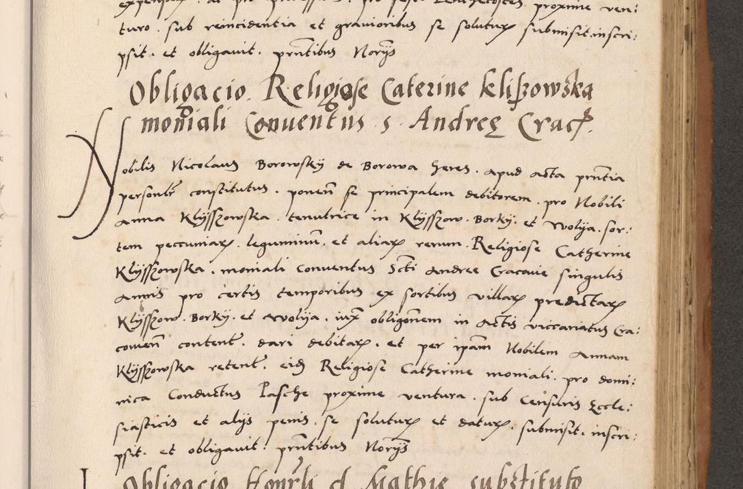 Zdjęcie nr 533 dla obiektu archiwalnego: Acta actorum causarum, sentenciarum tam diffinitivarum quam interlocutoriarum et obligacionum coram reverendo domino Petro Mischkowski custode Kielcensi, canonico vicarioque in spiritualibus generali Cracoviensi ad annum Domini millesimum quingentesimum octavum, cuius indicio est sexta, pontificatus sanctissimi in Christo patris et domini nostri domini Pauli divina providencia pape tercii feliciter moderni, anno coronacionis quarto decimo continuantur
