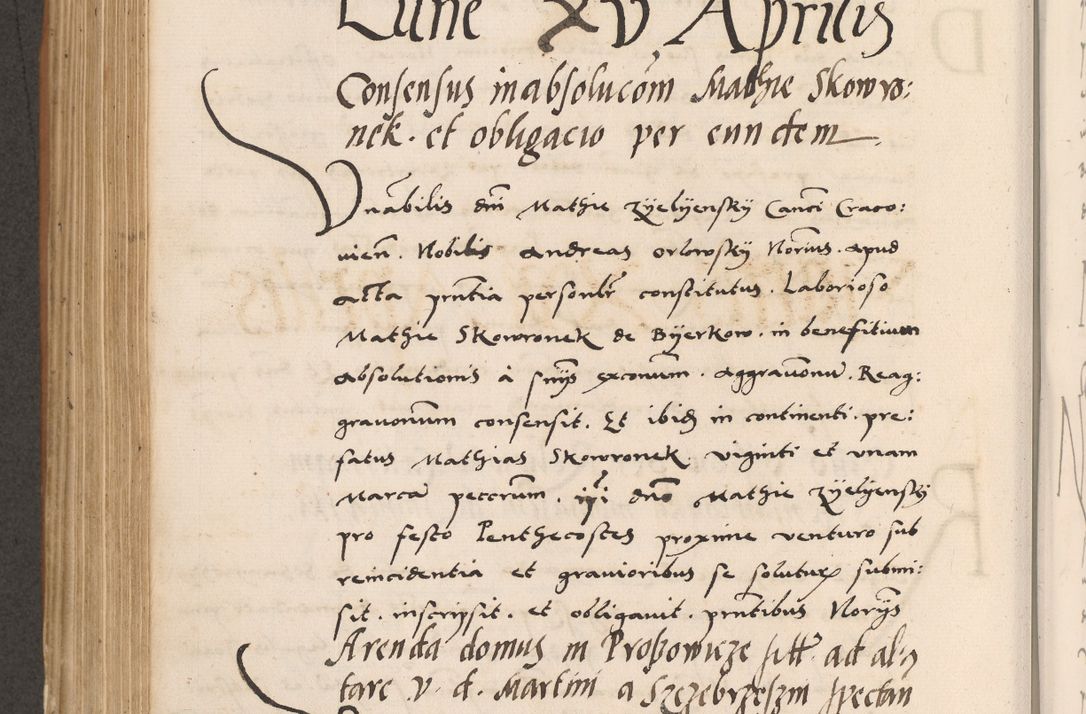 Zdjęcie nr 530 dla obiektu archiwalnego: Acta actorum causarum, sentenciarum tam diffinitivarum quam interlocutoriarum et obligacionum coram reverendo domino Petro Mischkowski custode Kielcensi, canonico vicarioque in spiritualibus generali Cracoviensi ad annum Domini millesimum quingentesimum octavum, cuius indicio est sexta, pontificatus sanctissimi in Christo patris et domini nostri domini Pauli divina providencia pape tercii feliciter moderni, anno coronacionis quarto decimo continuantur