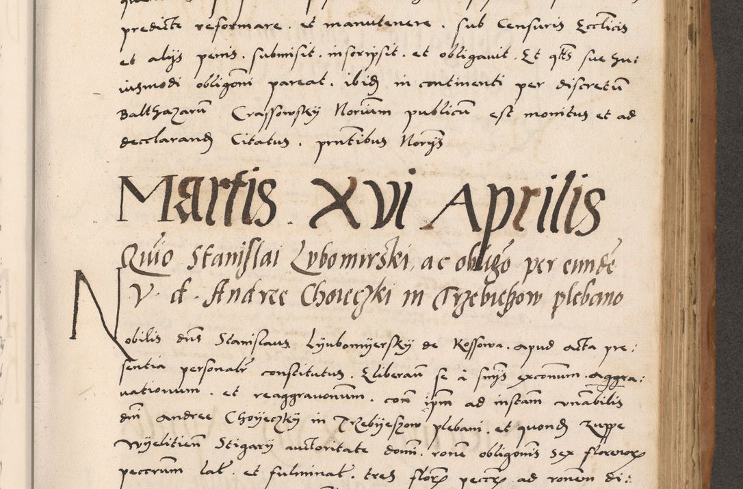 Zdjęcie nr 531 dla obiektu archiwalnego: Acta actorum causarum, sentenciarum tam diffinitivarum quam interlocutoriarum et obligacionum coram reverendo domino Petro Mischkowski custode Kielcensi, canonico vicarioque in spiritualibus generali Cracoviensi ad annum Domini millesimum quingentesimum octavum, cuius indicio est sexta, pontificatus sanctissimi in Christo patris et domini nostri domini Pauli divina providencia pape tercii feliciter moderni, anno coronacionis quarto decimo continuantur