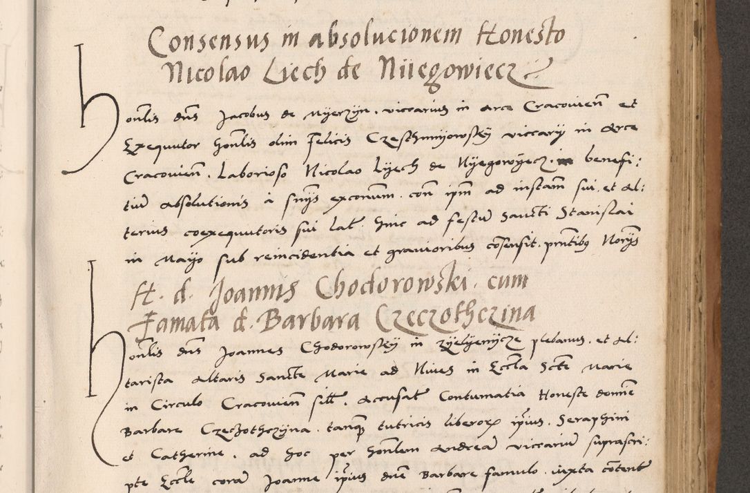 Zdjęcie nr 519 dla obiektu archiwalnego: Acta actorum causarum, sentenciarum tam diffinitivarum quam interlocutoriarum et obligacionum coram reverendo domino Petro Mischkowski custode Kielcensi, canonico vicarioque in spiritualibus generali Cracoviensi ad annum Domini millesimum quingentesimum octavum, cuius indicio est sexta, pontificatus sanctissimi in Christo patris et domini nostri domini Pauli divina providencia pape tercii feliciter moderni, anno coronacionis quarto decimo continuantur