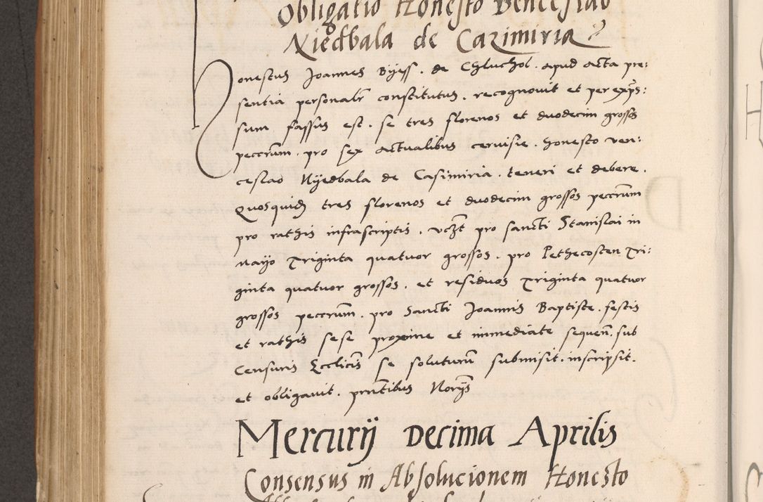Zdjęcie nr 512 dla obiektu archiwalnego: Acta actorum causarum, sentenciarum tam diffinitivarum quam interlocutoriarum et obligacionum coram reverendo domino Petro Mischkowski custode Kielcensi, canonico vicarioque in spiritualibus generali Cracoviensi ad annum Domini millesimum quingentesimum octavum, cuius indicio est sexta, pontificatus sanctissimi in Christo patris et domini nostri domini Pauli divina providencia pape tercii feliciter moderni, anno coronacionis quarto decimo continuantur