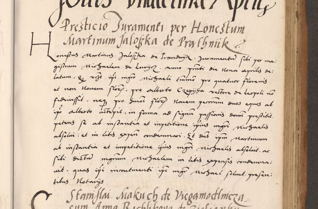 Zdjęcie nr 513 dla obiektu archiwalnego: Acta actorum causarum, sentenciarum tam diffinitivarum quam interlocutoriarum et obligacionum coram reverendo domino Petro Mischkowski custode Kielcensi, canonico vicarioque in spiritualibus generali Cracoviensi ad annum Domini millesimum quingentesimum octavum, cuius indicio est sexta, pontificatus sanctissimi in Christo patris et domini nostri domini Pauli divina providencia pape tercii feliciter moderni, anno coronacionis quarto decimo continuantur