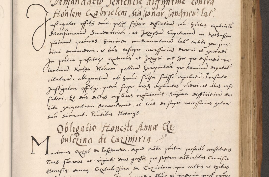Zdjęcie nr 485 dla obiektu archiwalnego: Acta actorum causarum, sentenciarum tam diffinitivarum quam interlocutoriarum et obligacionum coram reverendo domino Petro Mischkowski custode Kielcensi, canonico vicarioque in spiritualibus generali Cracoviensi ad annum Domini millesimum quingentesimum octavum, cuius indicio est sexta, pontificatus sanctissimi in Christo patris et domini nostri domini Pauli divina providencia pape tercii feliciter moderni, anno coronacionis quarto decimo continuantur