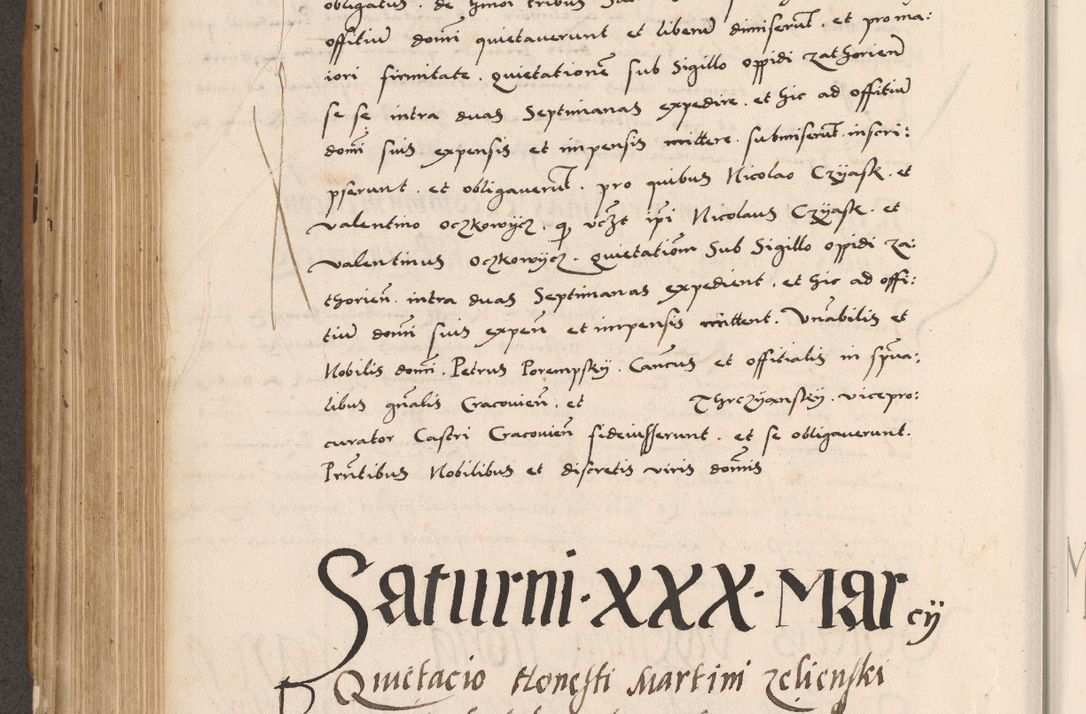 Zdjęcie nr 476 dla obiektu archiwalnego: Acta actorum causarum, sentenciarum tam diffinitivarum quam interlocutoriarum et obligacionum coram reverendo domino Petro Mischkowski custode Kielcensi, canonico vicarioque in spiritualibus generali Cracoviensi ad annum Domini millesimum quingentesimum octavum, cuius indicio est sexta, pontificatus sanctissimi in Christo patris et domini nostri domini Pauli divina providencia pape tercii feliciter moderni, anno coronacionis quarto decimo continuantur