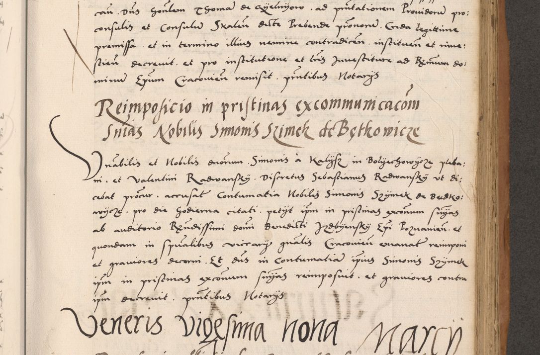 Zdjęcie nr 475 dla obiektu archiwalnego: Acta actorum causarum, sentenciarum tam diffinitivarum quam interlocutoriarum et obligacionum coram reverendo domino Petro Mischkowski custode Kielcensi, canonico vicarioque in spiritualibus generali Cracoviensi ad annum Domini millesimum quingentesimum octavum, cuius indicio est sexta, pontificatus sanctissimi in Christo patris et domini nostri domini Pauli divina providencia pape tercii feliciter moderni, anno coronacionis quarto decimo continuantur