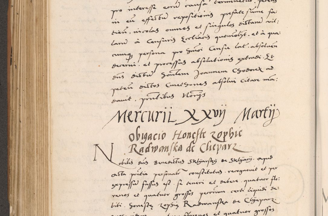 Zdjęcie nr 468 dla obiektu archiwalnego: Acta actorum causarum, sentenciarum tam diffinitivarum quam interlocutoriarum et obligacionum coram reverendo domino Petro Mischkowski custode Kielcensi, canonico vicarioque in spiritualibus generali Cracoviensi ad annum Domini millesimum quingentesimum octavum, cuius indicio est sexta, pontificatus sanctissimi in Christo patris et domini nostri domini Pauli divina providencia pape tercii feliciter moderni, anno coronacionis quarto decimo continuantur