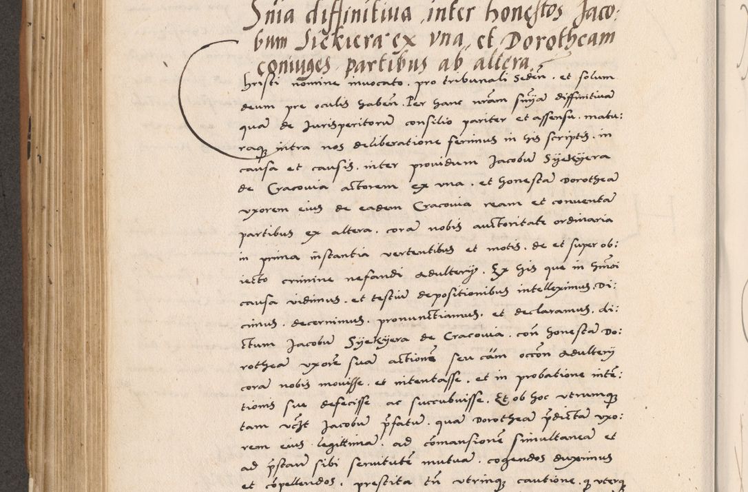 Zdjęcie nr 452 dla obiektu archiwalnego: Acta actorum causarum, sentenciarum tam diffinitivarum quam interlocutoriarum et obligacionum coram reverendo domino Petro Mischkowski custode Kielcensi, canonico vicarioque in spiritualibus generali Cracoviensi ad annum Domini millesimum quingentesimum octavum, cuius indicio est sexta, pontificatus sanctissimi in Christo patris et domini nostri domini Pauli divina providencia pape tercii feliciter moderni, anno coronacionis quarto decimo continuantur