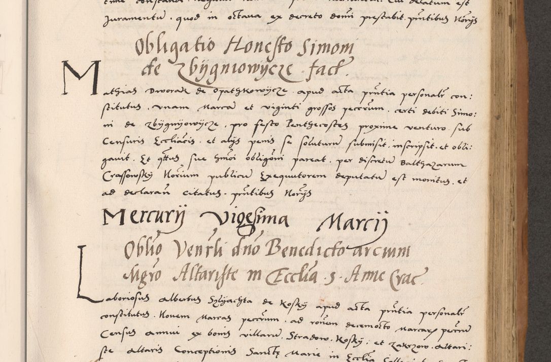 Zdjęcie nr 449 dla obiektu archiwalnego: Acta actorum causarum, sentenciarum tam diffinitivarum quam interlocutoriarum et obligacionum coram reverendo domino Petro Mischkowski custode Kielcensi, canonico vicarioque in spiritualibus generali Cracoviensi ad annum Domini millesimum quingentesimum octavum, cuius indicio est sexta, pontificatus sanctissimi in Christo patris et domini nostri domini Pauli divina providencia pape tercii feliciter moderni, anno coronacionis quarto decimo continuantur