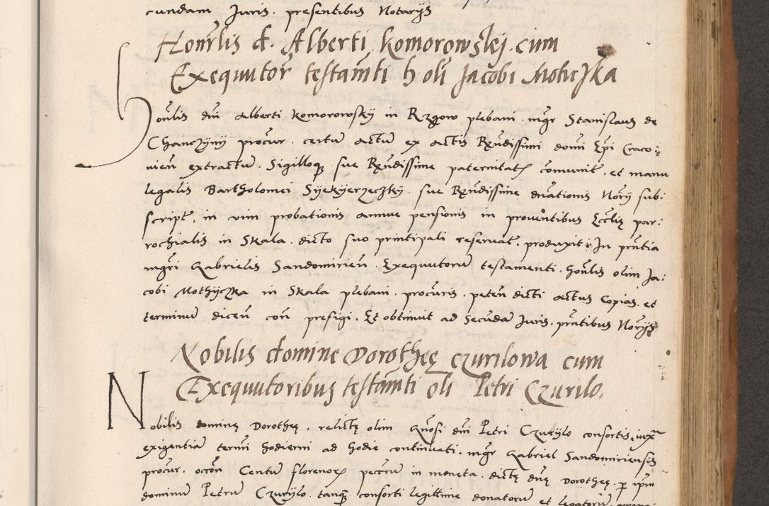 Zdjęcie nr 447 dla obiektu archiwalnego: Acta actorum causarum, sentenciarum tam diffinitivarum quam interlocutoriarum et obligacionum coram reverendo domino Petro Mischkowski custode Kielcensi, canonico vicarioque in spiritualibus generali Cracoviensi ad annum Domini millesimum quingentesimum octavum, cuius indicio est sexta, pontificatus sanctissimi in Christo patris et domini nostri domini Pauli divina providencia pape tercii feliciter moderni, anno coronacionis quarto decimo continuantur