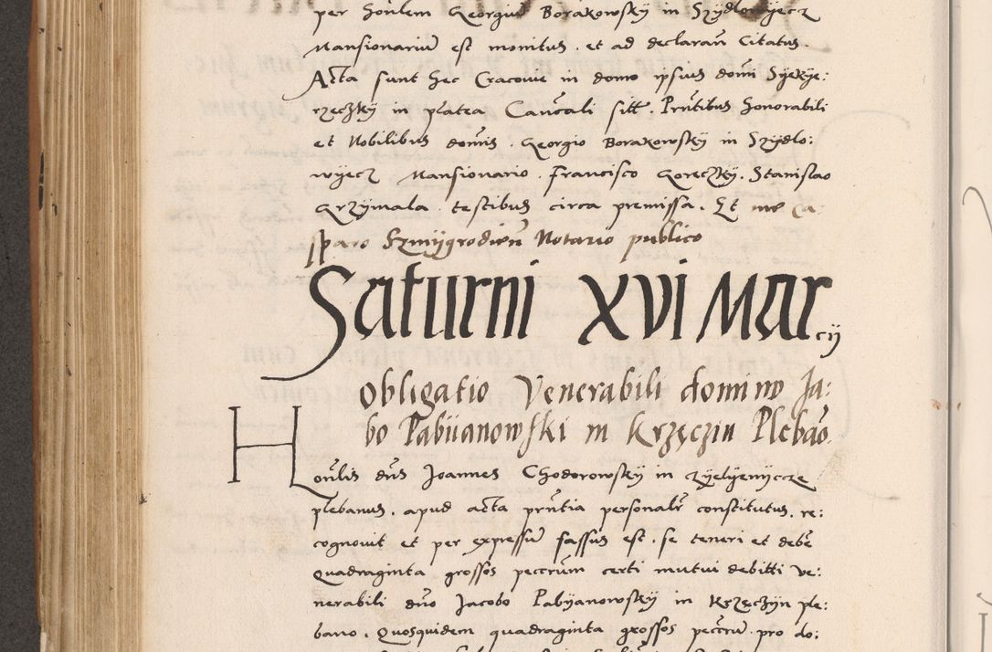 Zdjęcie nr 442 dla obiektu archiwalnego: Acta actorum causarum, sentenciarum tam diffinitivarum quam interlocutoriarum et obligacionum coram reverendo domino Petro Mischkowski custode Kielcensi, canonico vicarioque in spiritualibus generali Cracoviensi ad annum Domini millesimum quingentesimum octavum, cuius indicio est sexta, pontificatus sanctissimi in Christo patris et domini nostri domini Pauli divina providencia pape tercii feliciter moderni, anno coronacionis quarto decimo continuantur